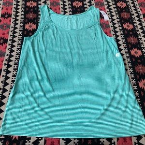 LOFT Green Striped Tank Top